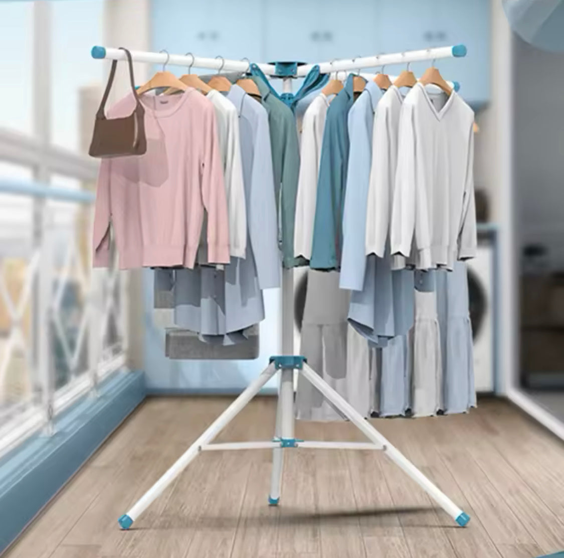 Standing Rack Indoor Garment Clothes, Space Saving Clothes Drying Rack, Hanging Storage Wardrobe Standing Rack Indoor Garment Clothes, Space Saving Clothes Drying Rack, Hanging Storage Wardrobe